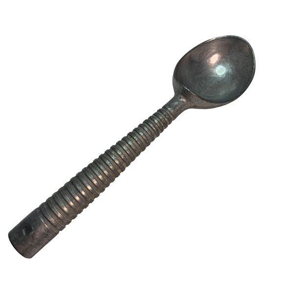Cast Aluminum Ice Cream Scooper Ribbed Handle Non Slip Easy Grip Metal 6.5" Vtg - Picture 1 of 9